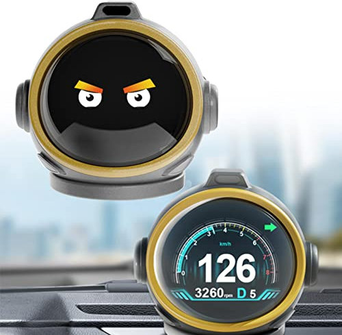 Auto Head Up Display, Car Auto Geschwindigkeitsmesser Kilometerzähler, Kompass Richtung, Überdrehzahl Alarm, Anzeige von Geschwindigkeit und Zeit, mit Gestenerkennung, geeignet für OBD2 Auto
