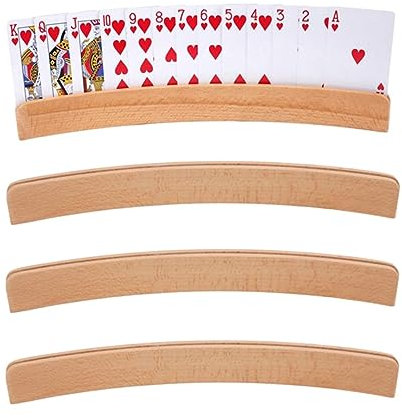 Kartenhalter Spielkarten | 2/4 Stück Spielkartenhalter Holz | Freihändiger Poker Karte Halter Ständer | Robuster Pokerzubehör Kartenhalter für Kinder, Senioren, Erwachsen