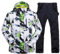 ALSOGO Herren Ski Jacke und Hosen Set Ski Anzug Winter Wasserdicht Winddicht Kapuze Schneemantel 2-Stücke Snowboard Sets 336-gr-Black M