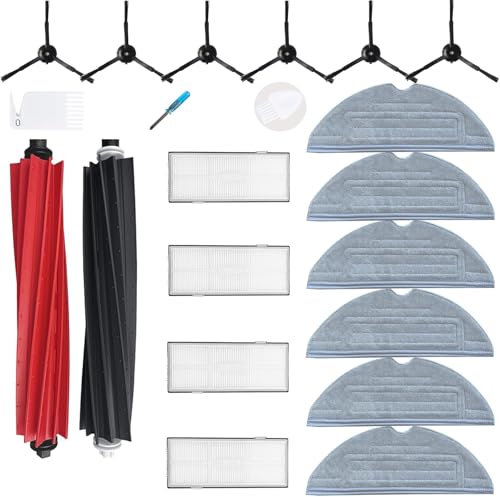 Loveco Kit de Remplacement pour Roborock S8 S8 Plus S8 Pro Ultra Aspirateur Robot,4 filtres,6 Chiffons de vadrouille,6 brosses latérales et 1 brosses principales (Pas pour le S8 Maxv Ultra)