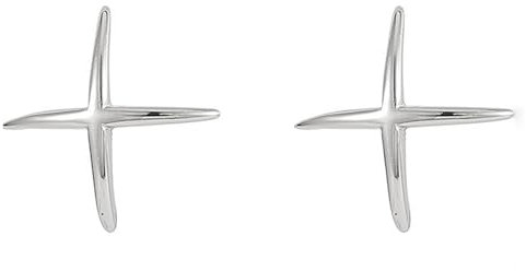 Reffeer 925 Sterling Silber Buchstabe X Ohrstecker für Damen - Piercing Ohrringe (A-Silber)