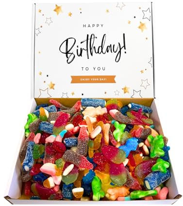 Happy Birthday Random Pick & Mix 1kg Hamper Gift Box For Women, Men & Kids - Sweetie Tooth