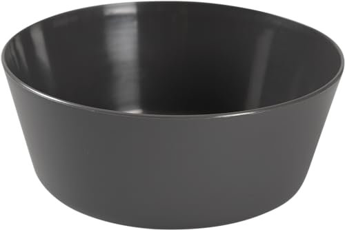 Abena Gastro Reusable Plastic Bowls | 12cm | Pack of 12 | Charcoal Grey Unbreakable Bowls | Dishwasher Safe and Microwavable