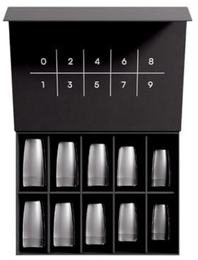 DOONAILS 100 Stück Nageltips Square in 10 Größen Fake Nail Tips Half Cover in Salonqualität künstliche Nagelspitzen mit hochwertiger Magnetbox natürliches Aussehen & angenehmes Tragegefühl