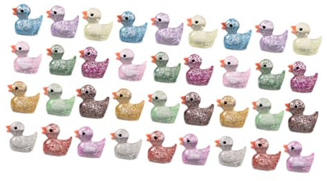 SKISUNO 36st Entlein Ornament Feengarten-tierfiguren Mikrolandschaftsornament Mini Süß Mikro-Enten Puppenhaus-Ornament Leuchtende Entenstatue Winzige Figuren Baby Spielzeug Harz Draussen