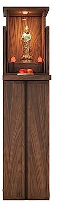 ESOTO Meditationstisch Altar Massivholz Buddhistische Nische Chinesischer Stil Vertikaler Schrank Modernes Wohnzimmer Reichtum Gott Schrank Buddha Plattform Bodhisattva Buddha Schrank Buddhistische