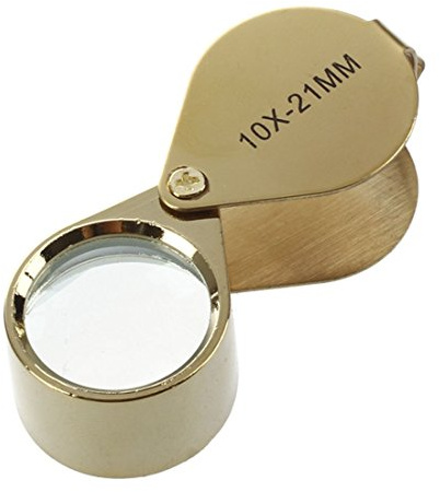 TsoLay 10X-21 MM Fach Uhrmacher Lupe Vergroeueerungsglas Handlupe Juwelier Taschenlupe Gold
