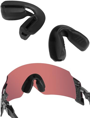 Acefrog 2 Stück verbesserte Nasenpads für Oakley Kato OO9455M, Kato X OO9475, Encoder OO9471, Encoder Strike Vented, Re:Subzero Sonnenbrille, Push-in-Nasenstück-Ersatz, rutschfest, Schwarz