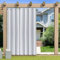 KUZRZNH Outdoor Vorhang Blickdicht Wasserdicht Wetterfest Blackout Outdoorvorhänge mit ösen, Sichtschutz Sonnenschutz Gardine/Vorhänge for Patio Balkon Pavillon,Silber Grau,1 Stück|254x213CM(BxH)
