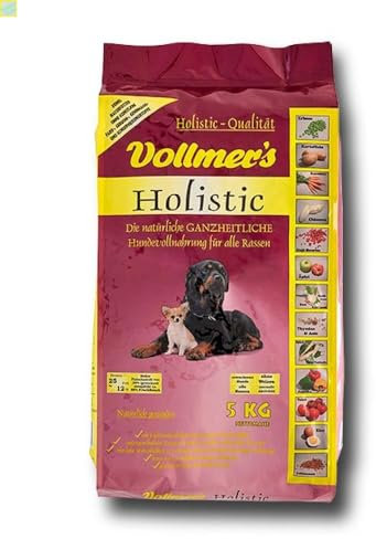 Vollmers Holistic - 5 kg Hundenahrung mit hohem Fleischanteil (Gelügel- und Lammfleisch), außergewöhnlichen Zutaten und hoher Verdaulichkeit