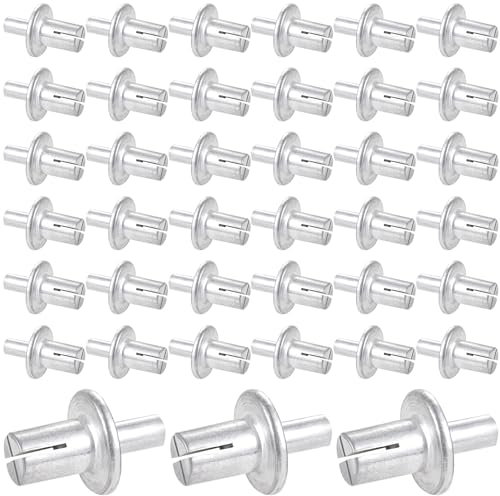 Pndeyo 150 rivetti a testa semicircolare, in lega di alluminio, rivetti a percussione ad espansione, colore argento (5 x 7 mm), CD7997-M