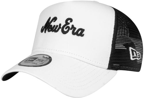New Era Adjustable Trucker Cap - Retro Brand Script weiß