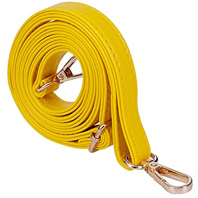 PU Verstellbarer Schultergurt, Leder Schultergurt Breit 1,45cm Taschengurt Lang 140 cm Taschengurte, Ersatztaschen Gurt Schulterriemen Zubehör für Crossbody bag, Umhängetasche,Gelb