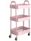 simpa 3 Tier Metal Multipurpose Wheeled Storage Tray Cart - PINK 78.5cm (H) x 46cm (W) x 30.5cm (D)