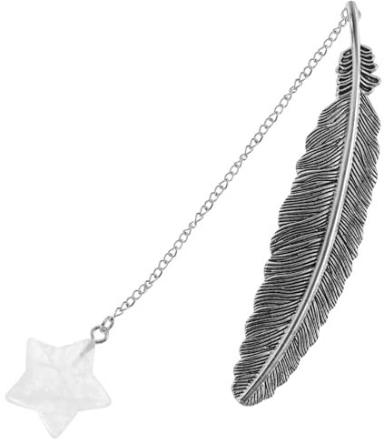 TOGEVAL Lesezeichen in Form einer Feder bookmarks book marks Schmuck Lesezeichen Steine-Lesezeichen geschnitzte Haken Lesezeichen führendes Lesezeichen Buch Lesezeichen Kristall rau
