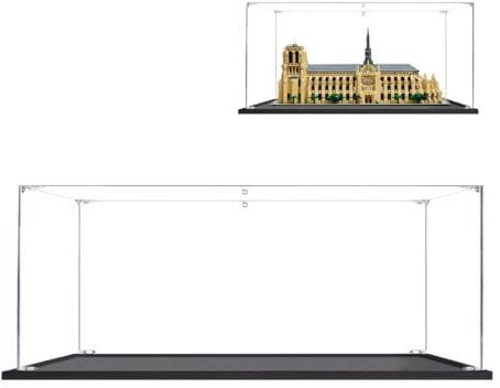 BOOVAX Vitrine pour Lego-21061 - Présentoir Vitrine en Acrylique Transparente pour [Notre-Dame de Paris] Modèle - 45x25x35cm