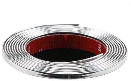 Chrom Zierleiste Auto Chromleiste, 5M Silber Zierleisten Selbstklebend Universal Chromzierleiste für Auto Karosserie Fenster Außen Dekoration (6 mm)