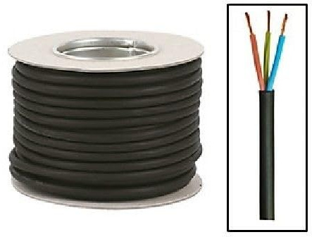 1.5mm 3 Core 16Amp Rubber Pond Cable Flex 3183TRS H05RR-F (25 Metre)