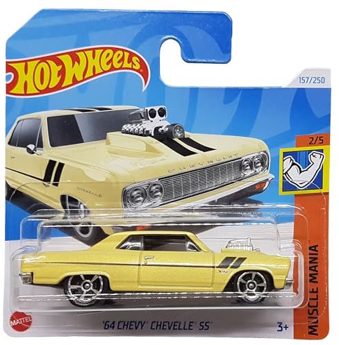Hot Wheels - ´64 Chevy Chevelle SS - Muscle Mania 2/5 - HTD79 - Short Card - GM Chevrolet - gelb metallic - Mattel 2024 – 1:64