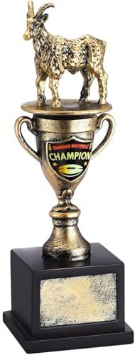 Tondiamo Fantasy-Fußball-Trophäe 2025, mit lustiger WC-Schüsselauszeichnung Greatest of All Times für Wettbewerbe, erster letzter Platz, Champions-Gewinner, Verlierer (FFL Ziege)