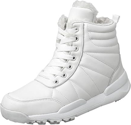 Ohne Absatz Damen Shoes Outdoor Ski Boots Thickening Schuhspanner (White, 36)