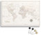 Personalisierbare Leinwand aus Weltkarte Motiv mit Rückwand-Pinnwand, perfekt für Reisende und als Wanddekoration, Dekorative Leinwandbilder, inkl. 100 Pins (Design 5, 120x80cm)
