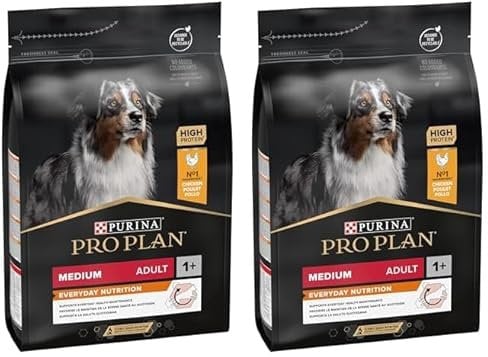 Pro Plan Medium Adult Everyday Nutrition, Hundefutter trocken, reich an Huhn, 2er Pack (1 x 3 kg)