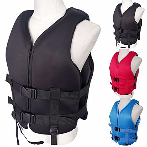 SMTSEC Neopren Schwimmweste Erwachsene Feststoff Auftriebsweste Rettungsweste Kajak Schwimmhilfe Sicherheitsjacke Kajakweste Für SUP Paddling Board Bootfahren Wassersport Schnorchelweste,Black-XS
