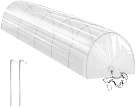 Arroopu Gewächshaus Für Hochbeet - 2 In 1 Kleine Cloche, Gartenbogen Und Hochbeete | Tragbare Schutzhaube Reihenabdeckungen Sonnenschutz Gartenzubehör für Balkone Terrassen Gartenbeete