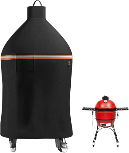 EVRBUL Outdoor Charcoal Grill Cover, Heavy Duty 420D BBQ Barbecue Protection Cover with Windproof Buckle & Ventilation Hole Compatible with Kamado Joe 18-inch Classic Ceramic Charcoal Grill and Smoker
