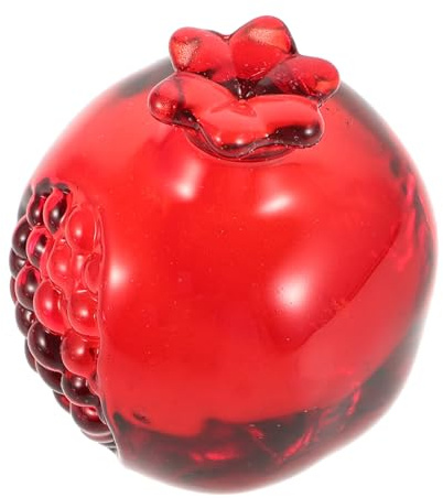 Toddmomy Künstliche Granatapfeldekoration aus Glas, Rot, Realistisch | Tischglasdekor für Küche und Festtage, Elegant Schlichtes Fruchtornament, Geschenkidee zum Neujahr