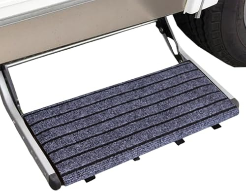 Yulokdwi Rv Step Teppich - 46cm Breite Stufenschutz Für Wohnwagen - Verstellbare Stufenauflage Für Wohnmobile Reisemobile Campingausrüstung Outdoor Veranstaltungen