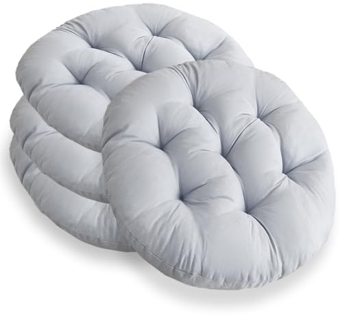 4er Set Stuhlkissen Rund 40cm, Runden Sitzkissen Gefüllte Sitzkissen,Stuhlkissen Anthrazit für Gartenstuhl,Bürostuhl,Balkonstuhl, Weiche Indoor & Outdoor Kissen Sitzpolster für Esszimmer, Wohnzimmer