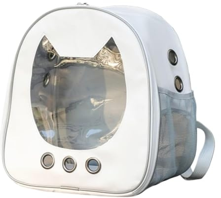 Katzenrucksack für kleine Katzen, transparenter Fenster-Rucksack, atmungsaktiv, Haustier-Tragerucksack, Raumkapsel für Camping