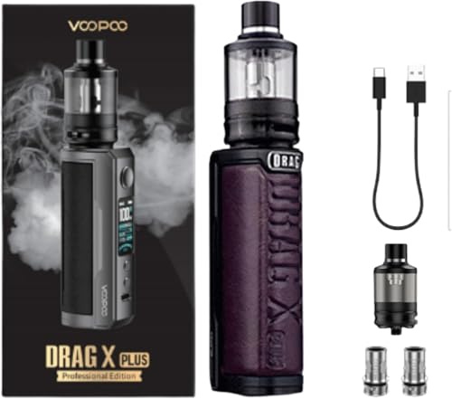 Voopoo Drag X Plus Professional Edition Vape Kit– 100W Power, Gene.FAN 2.0 Chip, 18650/21700 Batteries (Not Included), TPP Pod Tank, USB-C Fast Charging, 2ml No Nicotine (Black Coffee)