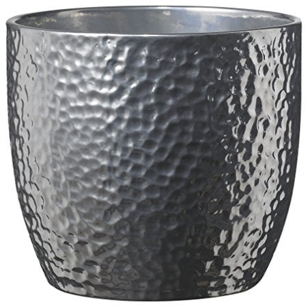 Soendgen Keramik Blumenübertopf, Boston Metallic, silber, 19 x 19 x 18 cm, 0049/0019/1874