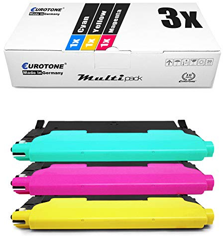 3X Eurotone Toner für Samsung CLP 320 325 wie CLT-4072S P4072C Color Blau Rot Gelb