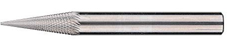 PFERD HM-Frässtift, Spitzkegelform SKM, Zahnung MICRO, Frässtift-ø 6mm, Schaft-ø 6mm, Länge 55mm, 21115076 – für die Feinbearbeitung auf nahezu allen Materialien bis 68 HRC