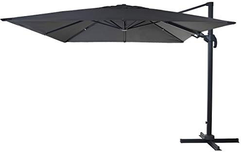 Mendler Gastronomie-Ampelschirm HWC-A96, 3x4m (Ø5m) schwenkbar, Polyester/Alu 26kg - anthrazit
