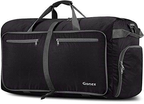 Gonex Leichter Faltbare Reise-Gepäck 150L Duffel Taschen Sporttasche für Reisen Sport Gym Urlaub Schwarz