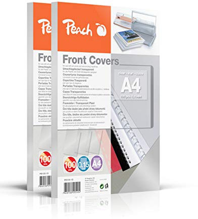 Peach PB100-19A Deckblätter DIN A4, 0.15 mm, 200 Stück, transparent