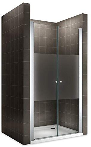GINA Porte de douche H 185 cm largeur réglable 76 à 80 cm verre semi-opaque