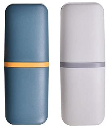 IKAAR 2 Stück Reise Wasser Becher Set, Tragbarer Zahnputzbecher Zahnbürstenhalter für Zahnbürsten und Zahnpasta, Geeignet für Camping Reisen, Wandern, Geschäftsreisen, Zuhause