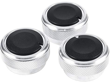 3er Pack Aluminiumlegierung Autoklimaanlage Wärmesteuerungsschalter, Drehknopf für Autoklimaanlage Autozubehör (Schwarz) radio