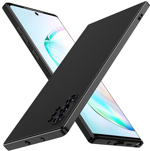 iVoler Cover in Silicone per Samsung Galaxy Note 10+ 4G / Note 10 Plus 5G con Protezione della Fotocamera, Ultra Sottile Custodia in TPU Morbida Anti-Graffio Antiurto Protettiva Case, Nero