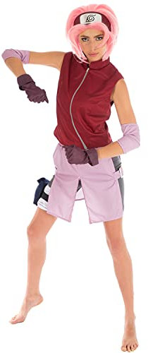 Krause & Sohn Sakura Haruno Kostüm deluxe Naruto für Damen inkl. Perücke Gr. XS-L rosa Fasching (Large)