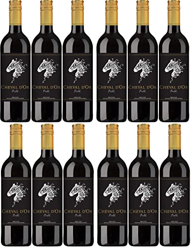 Cheval d'Or Merlot Rotwein Wein trocken Frankreich I Visando Packet (12 Flaschen)