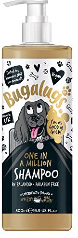 BUGALUGS Dog Shampoo with a Distinctive One in a million Fragrance - Natural dog grooming shampoo products for smelly dogs best puppy professional groom shampoo & conditioner (1x500ml)