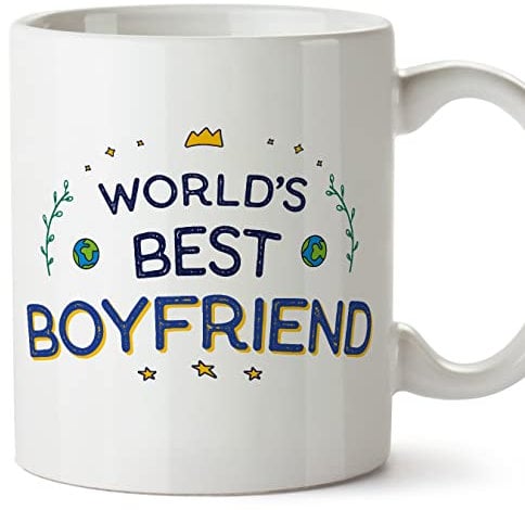 MUGFFINS Boyfriend Mug - in English - World's Best - Funny Gift - Ceramic 11oz Mug