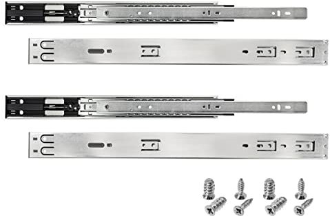 HELPMATE Schubladenschienen softclose Vollauszug 500 mm 2 Paar 4er Set Kugelvollauszüge Schubladenauszug Schienensystem Schubladenführung Stahl verzinkt silber inkl. Befestigungsmaterial